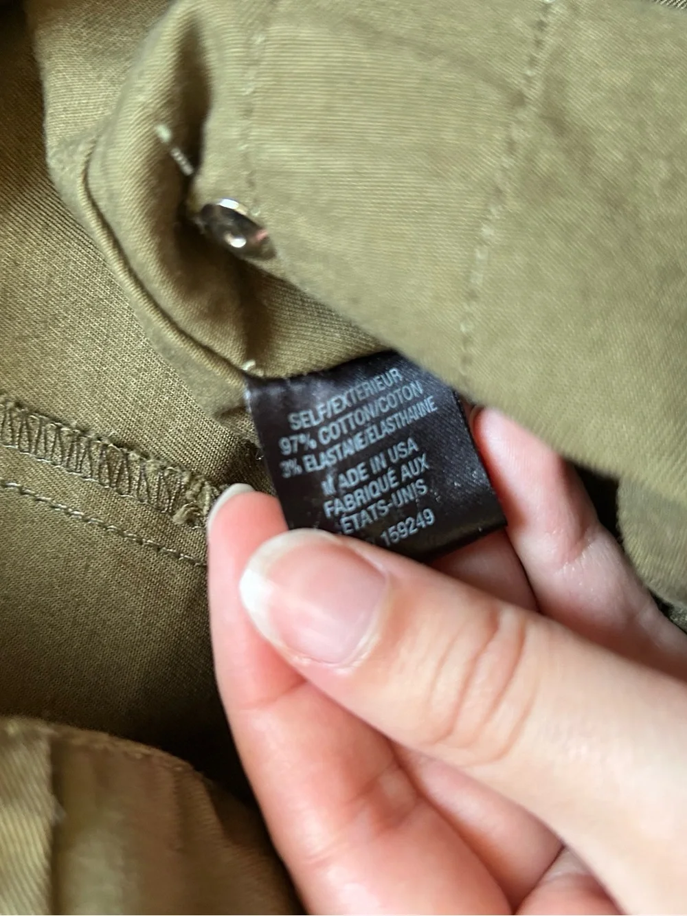 TWP Olive Green Side Stripe Cotton Cargo Military Pant